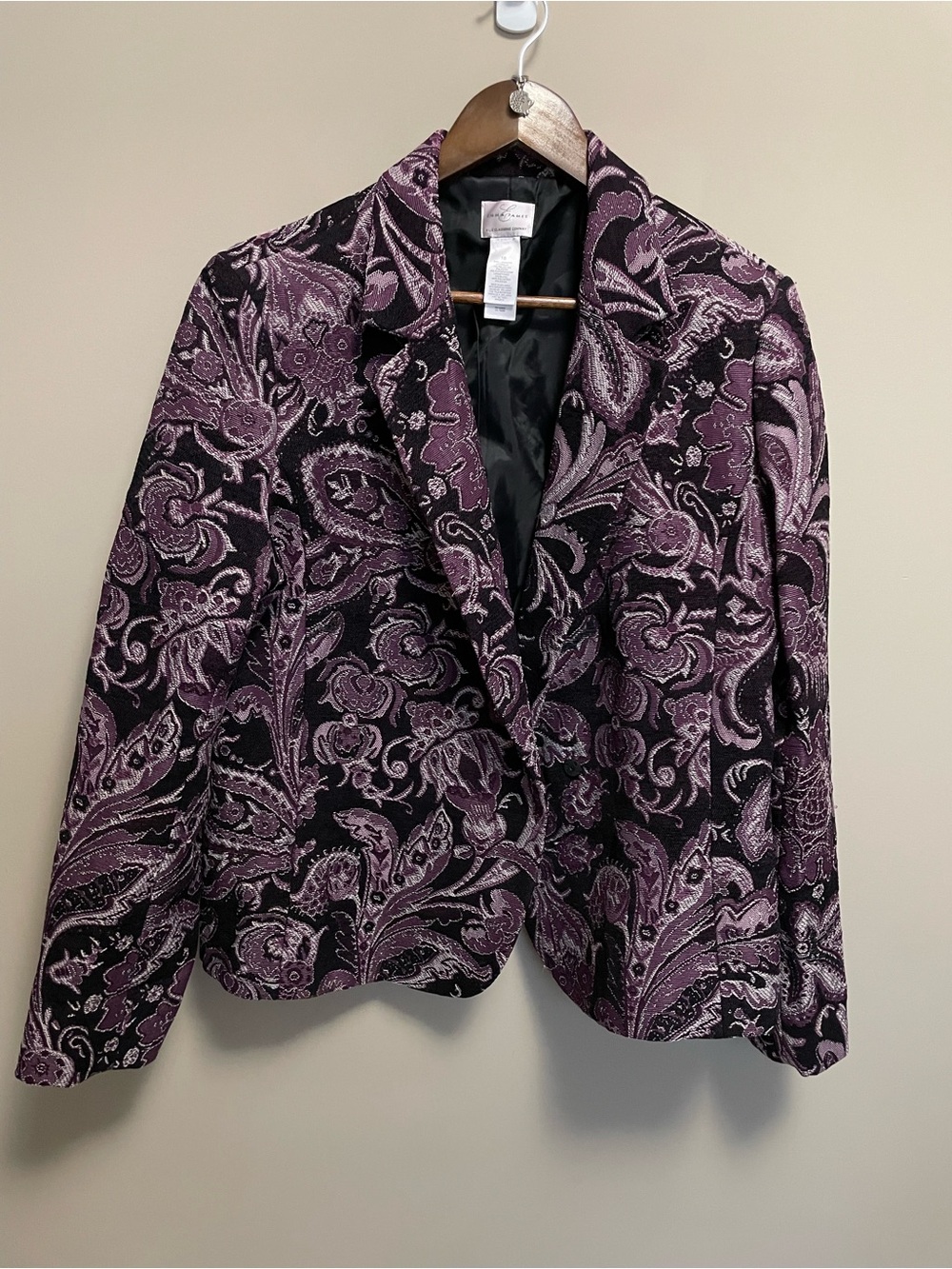 Emma James Black and Lilac Paisley Blazer Women’s 18